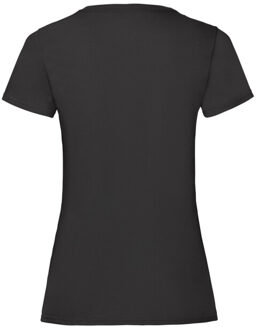 Fruit of the Loom Dames valueweight t-shirt - maat S Zwart