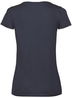 Fruit of the Loom Dames valueweight v hals t-shirt - maat M Blauw