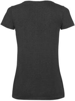 Fruit of the Loom Dames valueweight v hals t-shirt - maat M Zwart