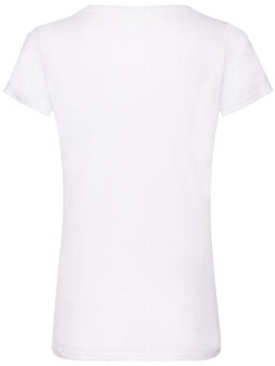 Fruit of the Loom Dames valueweight v hals t-shirt - maat S Wit