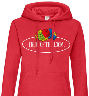 Fruit of the Loom Dames vintage logo bedrukte hoodie - maat XL Rood