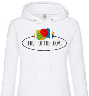 Fruit of the Loom Dames vintage logo bedrukte hoodie - maat XS Wit