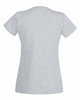 Fruit of the Loom Dames Vrouwen-Fit Valuegewicht V-hals T-shirt met korte mouwen (Heather Grijs) - maat S