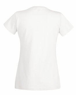 Fruit of the Loom Dames Vrouwen-Fit Valuegewicht V-hals T-shirt met korte mouwen (Wit)