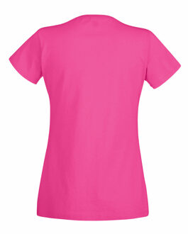 Fruit of the Loom Dames/vrouwen Lady-Fit Valueweight Short Sleeve T-Shirt (Pak van 5) (Fuchsia) - maat 2XL