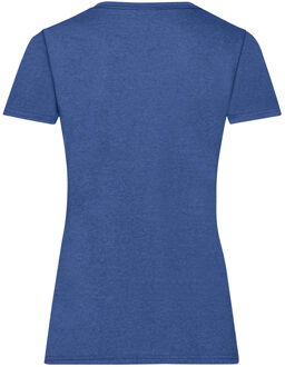Fruit of the Loom Dames/vrouwen Lady-Fit Valueweight Short Sleeve T-Shirt (Pak van 5) (Retro Heather Royal) - maat S Blauw