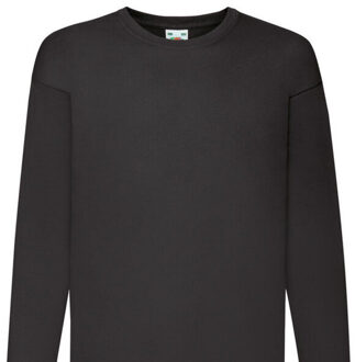Fruit of the Loom Effen t-shirt met lange mouwen voor kinderen/kids - maat 104 Zwart