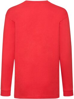 Fruit of the Loom Effen T-shirt met lange mouwen voor kinderen/kids (Rood) - maat