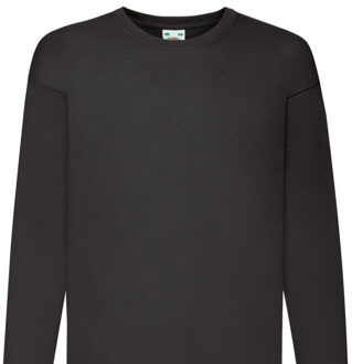 Fruit of the Loom Effen t-shirt met lange mouwen voor kinderen/kids Zwart - 116