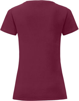 Fruit of the Loom Fruit Of The Vrouwen / Dames Iconische T-Shirt (Bourgondië) - maat XL Bourgogne