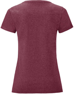 Fruit of the Loom Fruit Of The Vrouwen / Dames Iconische T-Shirt (Heather Bordeaux) - maat M Veelkleurig
