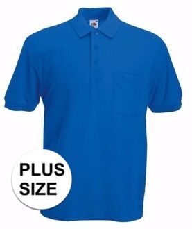 Fruit of the Loom Grote maat kobaltblauw poloshirt korte mouw voor heren 3XL (58)