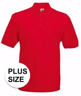 Fruit of the Loom Grote maat rood poloshirt korte mouw voor heren 3XL (58)