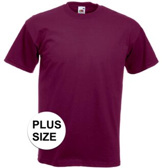 Fruit of the Loom Grote maten basic bordeaux rode t-shirt voor heren - voordelige katoenen shirts 3XL (46/58)