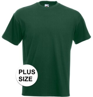 Fruit of the Loom Grote maten basic donker groene t-shirt voor heren - voordelige katoenen shirts 3XL (46/58)