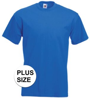 Fruit of the Loom Grote maten basic kobalt blauw t-shirt voor heren - voordelige katoenen shirts 3XL (46/58)