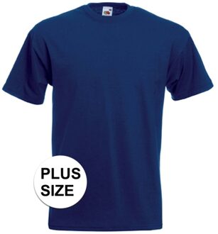 Fruit of the Loom Grote maten basic navy blauw t-shirt voor heren - voordelige katoenen shirts 3XL (46/58)