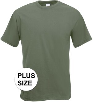 Fruit of the Loom Grote maten basic olijf groene t-shirt voor heren - voordelige katoenen shirts 3XL (46/58)