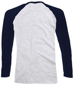 Fruit of the Loom Heren Baseball T-shirt met lange mouwen (Grijs/Diep marineblauw) - S