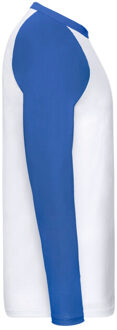 Fruit of the Loom Heren baseball t-shirt met lange mouwen - maat XXXL Wit