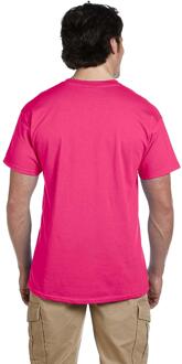 Fruit of the Loom Heren Crew Neck Korte Mouw T-shirt-Roze (5 Pack) - maat L Fuchsia