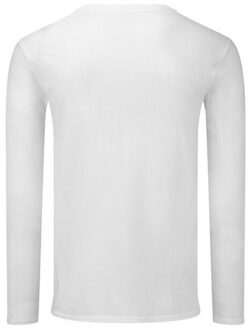 Fruit of the Loom Heren iconic 140 classic t-shirt met lange mouwen - maat 5XL Wit
