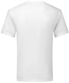 Fruit of the Loom Heren iconic 140 v neck t-shirt Wit - XXL / XXXL