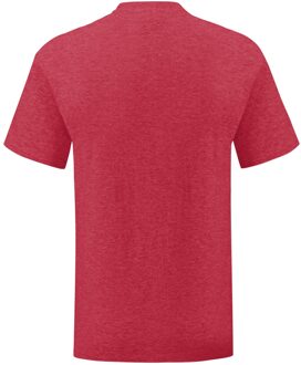 Fruit of the Loom Heren Iconic 150 Heather T-Shirt (Heide Rood) - maat