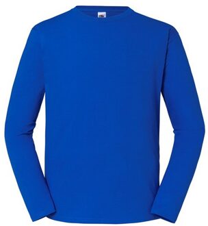 Fruit of the Loom Heren Iconic 195 Premium Ringspun Cotton T-shirt met lange mouwen (Koningsblauw) - XS