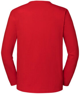 Fruit of the Loom Heren iconic 195 premium ringspun cotton t-shirt met lange mouwen - maat XS Rood