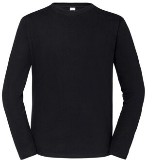 Fruit of the Loom Heren Iconic 195 Premium Ringspun Cotton T-shirt met lange mouwen (Zwart) - 2XL