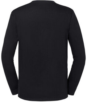Fruit of the Loom Heren iconic 195 premium ringspun cotton t-shirt met lange mouwen Zwart - XS