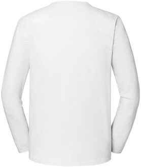 Fruit of the Loom Heren Iconic Premium Effen T-shirt met lange mouwen (Wit)