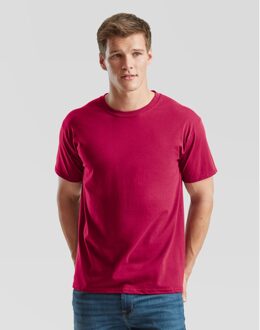 Fruit of the Loom Heren Iconic Premium Ringspun Katoen T-Shirt (Veenbes) - maat M Bessenrood