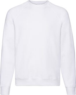 Fruit of the Loom Heren Klassiek 80/20 Raglan Sweatshirt (Wit) - maat