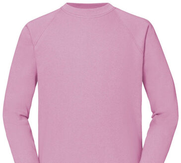 Fruit of the Loom Heren klassiek raglan sweatshirt - maat L Roze