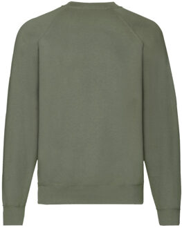 Fruit of the Loom Heren klassiek raglan sweatshirt - maat S Groen