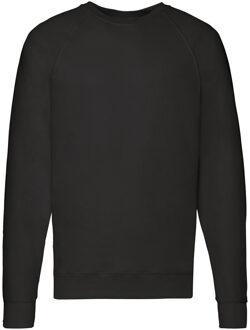Fruit of the Loom Heren Lichtgewicht Raglan Sweatshirt (240 GSM) (Zwart)