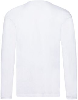 Fruit of the Loom Heren Origineel T-shirt met lange mouwen (Wit) - maat 2XL
