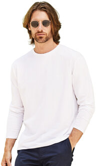 Fruit of the Loom Heren Origineel T-shirt met lange mouwen (Wit) - maat 3XL