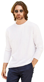 Fruit of the Loom Heren origineel t-shirt met lange mouwen Wit - S