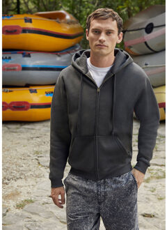 Fruit of the Loom Heren Premium 70/30 Hooded Zip-Up Sweatshirt / Hoodie (Charcoal) Houtskool - 3XL