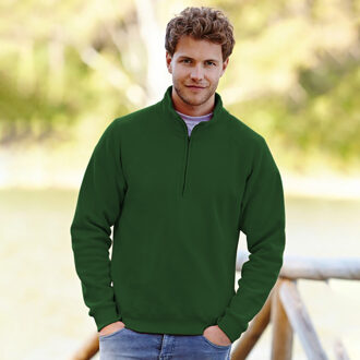 Fruit of the Loom Heren Premium 70/30 Ritssluiting Neck Sweatshirt (Bottle Groen) - maat