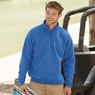 Fruit of the Loom Heren Premium 70/30 Ritssluiting Neck Sweatshirt (Royaal Blauw) - maat S