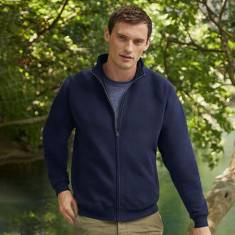 Fruit of the Loom Heren Premium 70/30 Sweatshirt Met Volledige Ritssluiting (Donker Marine) - maat Blauw