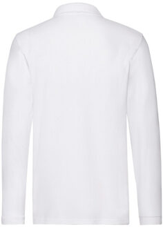Fruit of the Loom Heren premium effen poloshirt met lange mouwen Wit