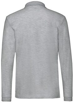 Fruit of the Loom Heren Premium Heather Poloshirt met lange mouwen (Atletische Heide Grijs) - maat M Lichtgrijs