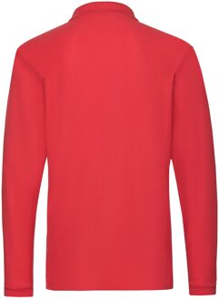 Fruit of the Loom Heren Premium Pique Poloshirt met lange mouwen (Rood) - 3XL