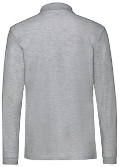 Fruit of the Loom Heren Premium poloshirt met lange mouwen (Atletische Heide) - maat 3XL Lichtgrijs