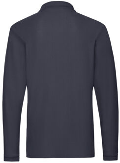 Fruit of the Loom Heren premium poloshirt met lange mouwen Blauw - XL
